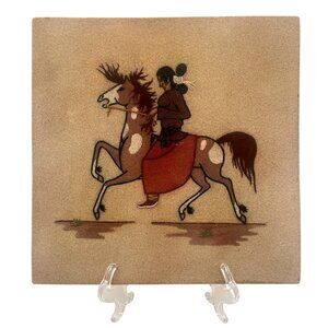 Navajo Woman On Horseback Painting By H. Wilson